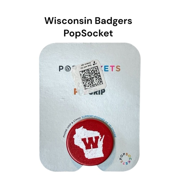 NWT Wisconsin Badgers PopSocket PopGrip Phone Grip and Stand - Picture 1 of 5
